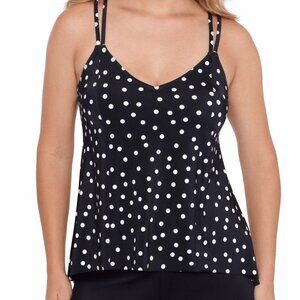 Swim Solutions Womens Polka-Dot High-Low Tan Rain Of Dots 14